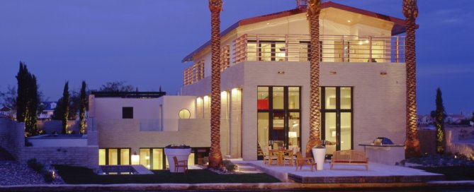 New American Custom Home Rear Exterior