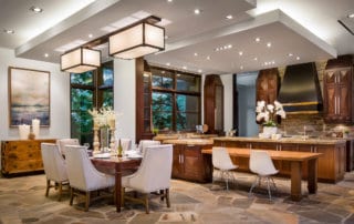Custom Home and Pool House at The Ridges Kitchen and Dining Area