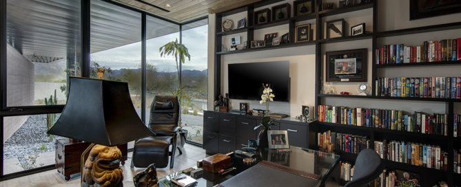 Custom Home Office - The Summit Las Vegas - Merlin Custom Home Builders