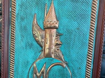 Wizard logo - first Merlin logo - Hammered copper gift from a German Copper Smith